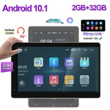 Double 2 DIN Rotatable 10.1'' Android 10.1 2 32GB Car GPS WiFi Stereo Radio BT