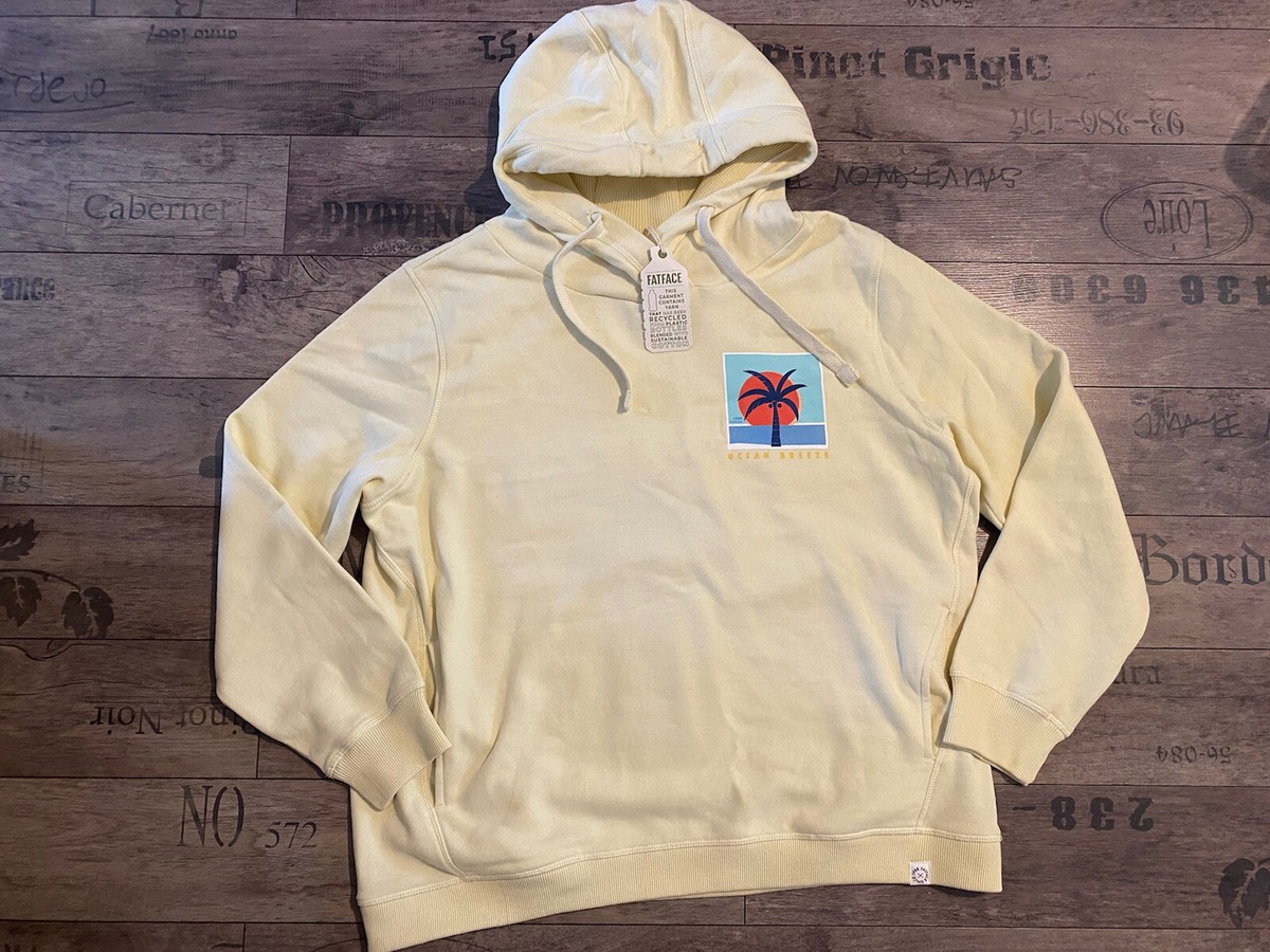 FAT FACE ISABELLE GRAPHIC HOODIE WOMEN SOFT YELLOW COTTON FLEECE