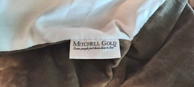 NWOT POTTERY BARN CHAIR SQ. ARM SLIPCOVER BROWN VELOUR MITCHELL GOLD PLEASE READ