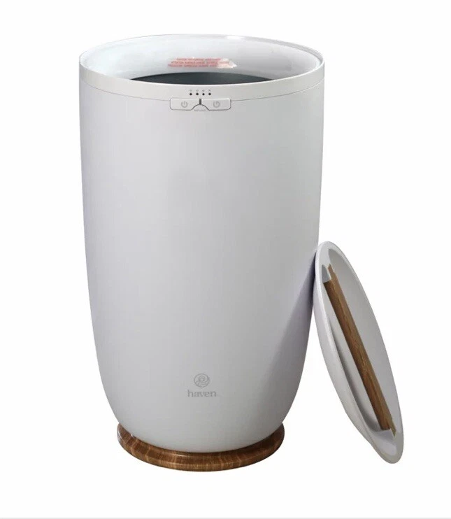 Haven Towel Warmer in White/Wood Accents, On/Off Switch, Automatic Shut Off  | eBay
