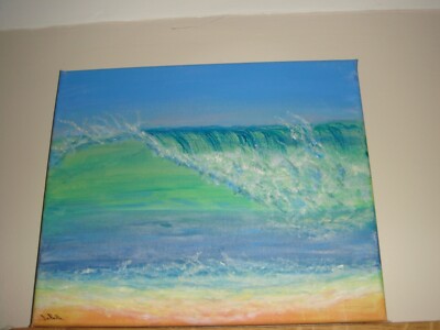 Authentic Original Signed with Certificate Canvas Art Work Tropical Waves