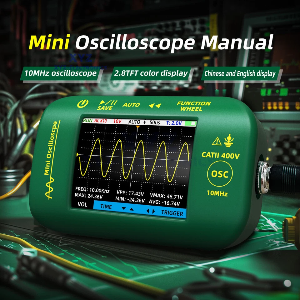BSIDE OT2 Mini Digital Oscilloscope 2.8'' TFT Color Screen Handheld Oscope Meter - Image 3 of 4