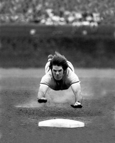 Cincinnati Reds PETE ROSE 8x10 Photo Sliding Print Baseball Glossy Poster - Picture 1 of 1