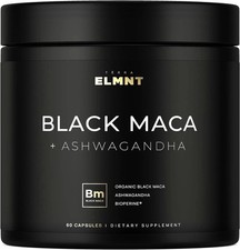Organic Black Maca Root with Ashwagandha -Highest Potency 40,000mg 40x Strength.