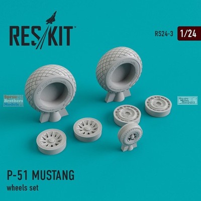 RESRS240003 1:24 ResKit P-51 Mustang Wheels Set