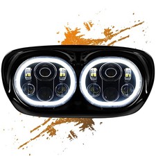 5 3/4" Dual LED Headlight DRL Hi-Low Beam Projector For Road Glide 1998-2013 US