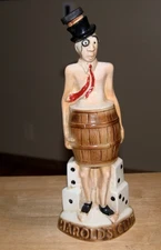 Jim Beam 1958 Harolds Club  Reno Nevada Percy #2 Man In A Barrel Decanter Empty