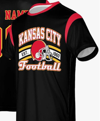 New Kansas City Chiefs  Red Jersey - KC Wolf mascot - Medium size - Custom made