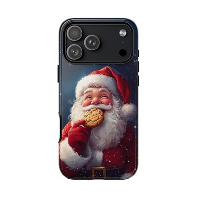 For iPhone/Galaxy/Pixel - Custom Case - Santa Eating Cookie