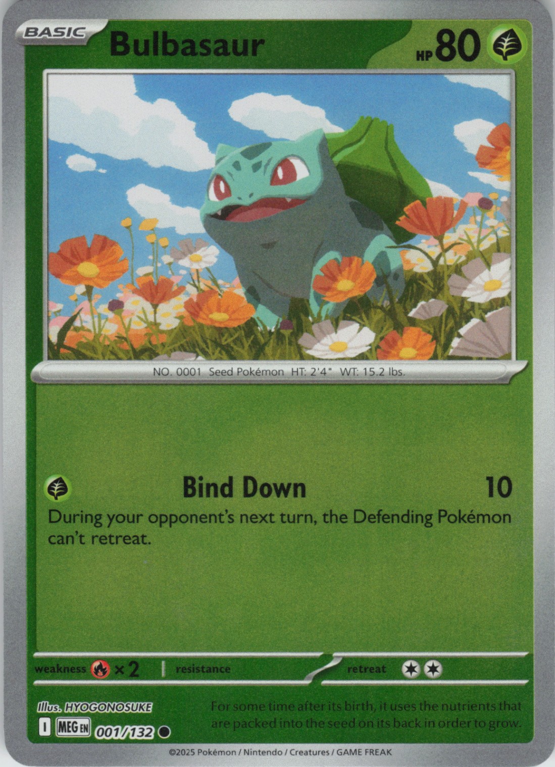 Bulbasaur - Common ME01: Mega Evolution 001/132 NM Reverse Holo