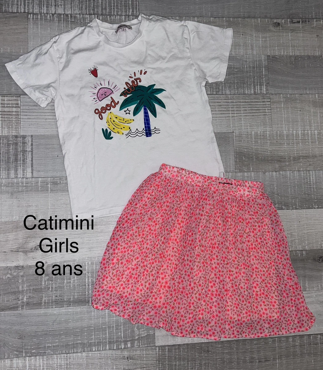 Ensemble Catimini Fille 13-14 Ans : Gilet En Laine Et Jupe En Velours – Occasion Très Bon état