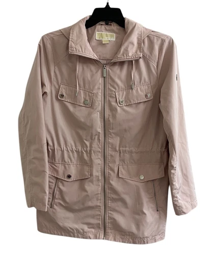 Autentica giacca Anorak Michael Kors da donna con cappuccio taglia L rosa prezzo al pubblico consigliato: $180