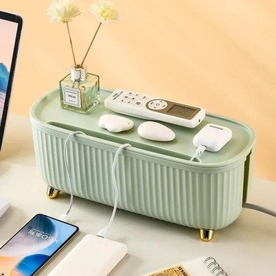 Plug Board Cable Wire Storage Box Organizer Socket Power Strip Desktop Holder