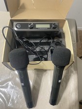 Wireless Microphones,Professional Metal Dual UHF Cordless Dynamic Mic Black