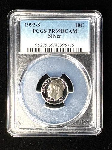 1992 s silver roosevelt dime PR69