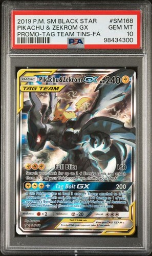 Pikachu & Zekrom-GX graded PSA 10 for sale on eBay