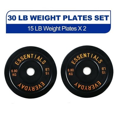 Adjustable Dumbbell Set 40 lbs Vinyl Weights W/ Collars Olympic Bumper Plates US