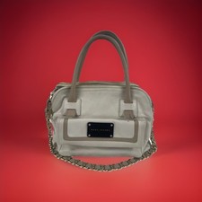 MARC JACOBS Ivory Camel Leather Satchel Handbag with Chain Shoulder Strap Italy