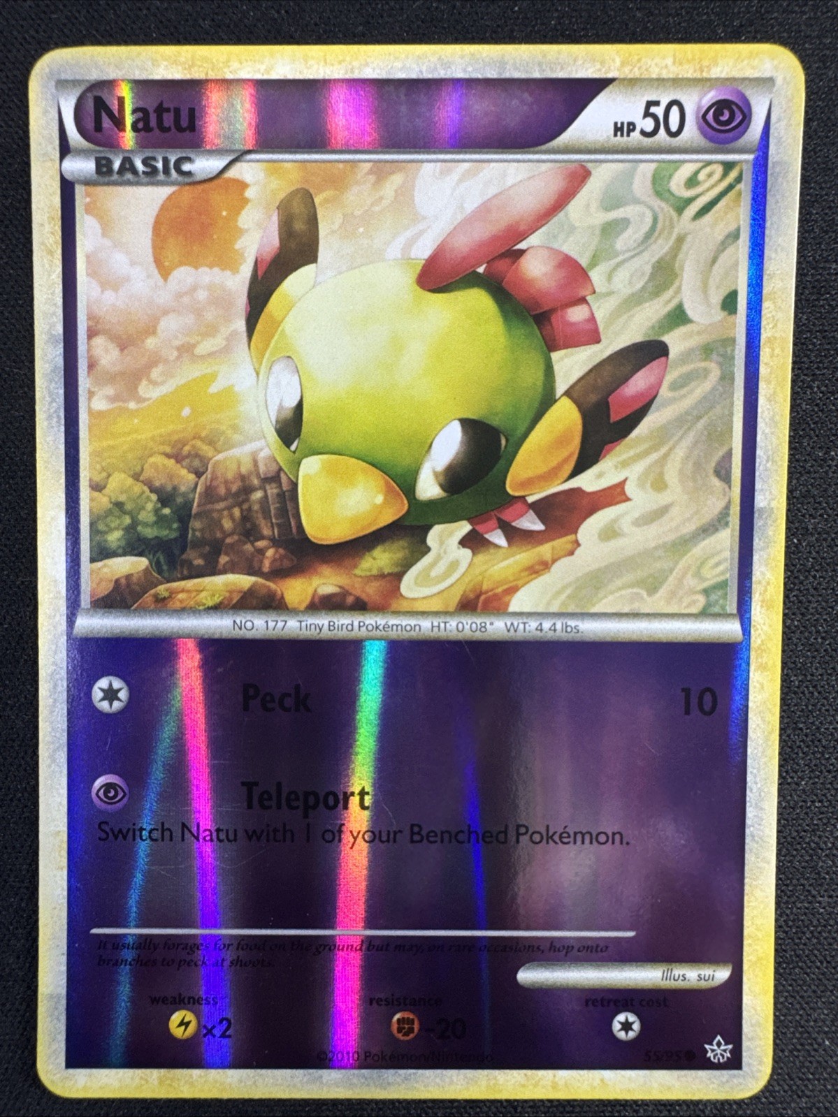 Pokemon Natu Common 55/95 Unleashed Reverse Holofoil NM-LP
