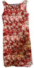 Talbots Women’s Size 8 Sheath Dress Rose Floral Sleeveless Knee Length Classic