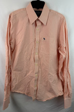 Abercrombie Fitch Orange Check Button Up Long Sleeve Shirt Men's Size Large