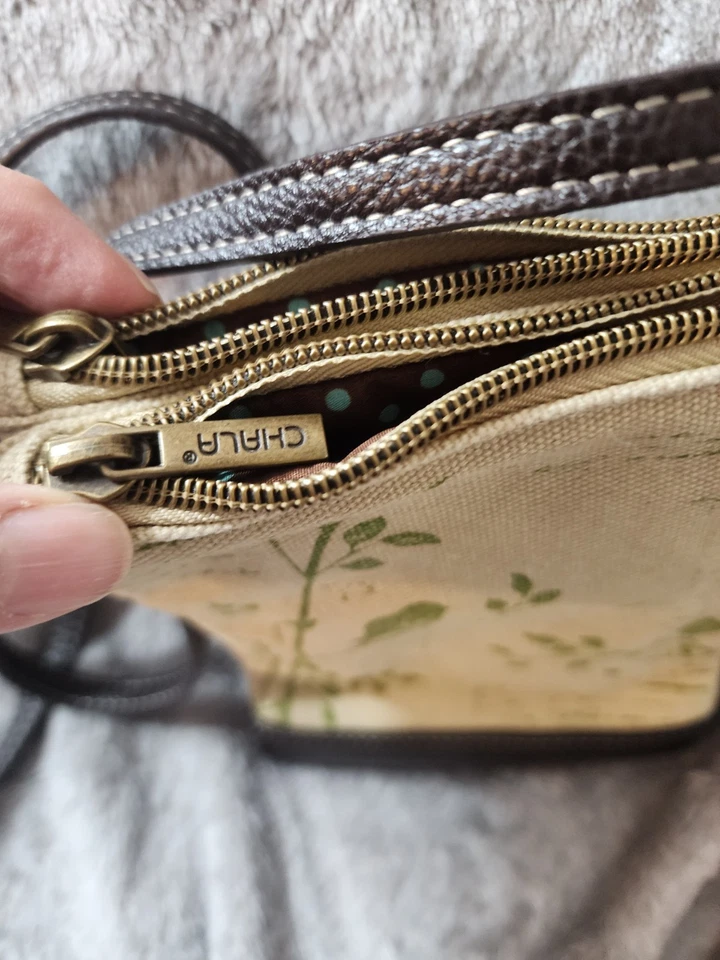 CHALA Bird Safari Canvas Crossbody Cell Phone Purse Adjustable Strap Sand - Image 3 of 4