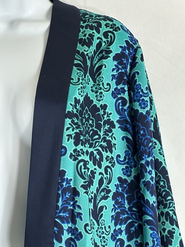 Susan Graver Size XL Lightweight Open Front Floral Tunic Top Jacket 3/4 Sleeve - Picture 5 of 19