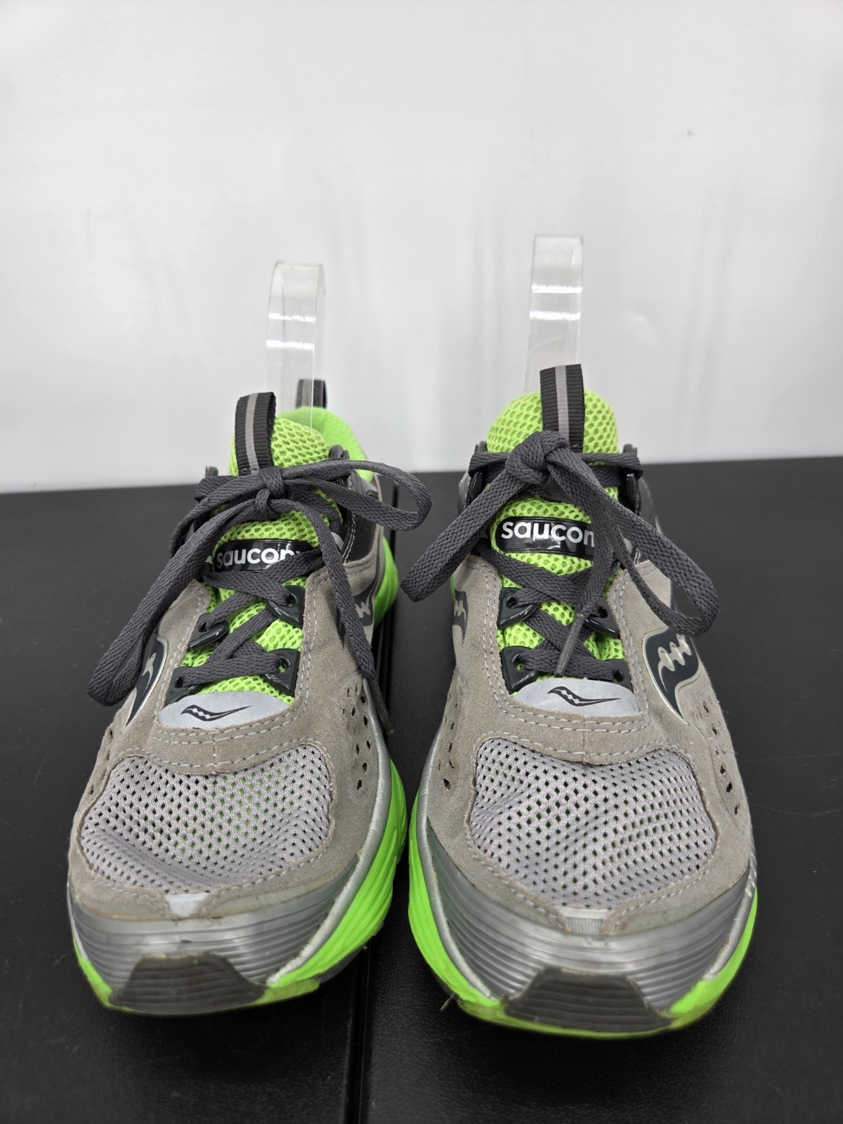 Saucony Womens 6 Grid Profile Running Shoes Sneakers Gray Bright Green Lace Up thumbnail 2