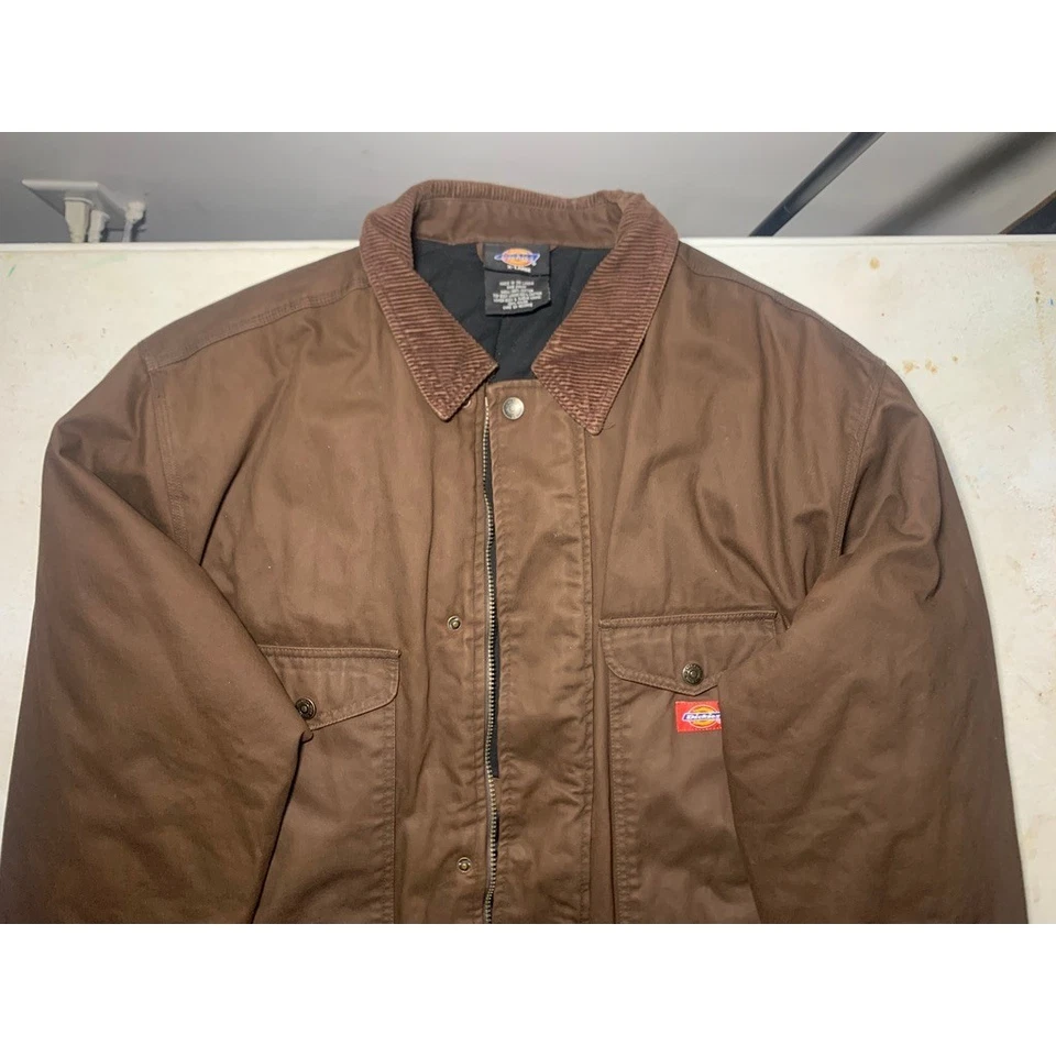 Abrigo Chaqueta de Trabajo Forrado Acolchado Marrón XL Extra Grande Dickies Para Hombres De Colección Foto 2 de 4