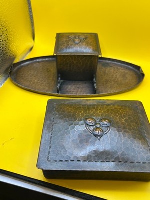 Craftsman Studios desk set in hand-hammered copper
