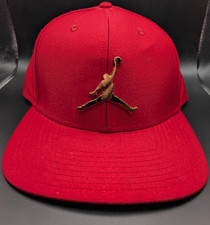 -OFFER- Air Jordan Hat Men Red Cement Elephant Gold Metal Jumpman Snap Back Cap