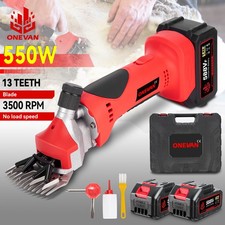 Cordless Sheep Shearing Clippers 550W Electric Livestock Grooming Tool 2 Battery