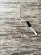 Acrylic Learning Clock: Reusable Dry Erase Time Board