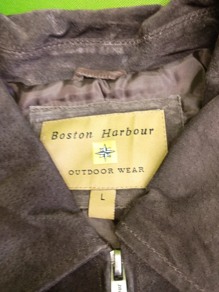 BOSTON HARBOUR Outdoor Wear Mens Soft Brown Suede Leather Jacket Coat L Cowboy - Image 3 of 4