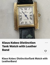 Klaus Kobec DistinctionTank Watch with LeatherBandKlaus Kobec DistinctionTank