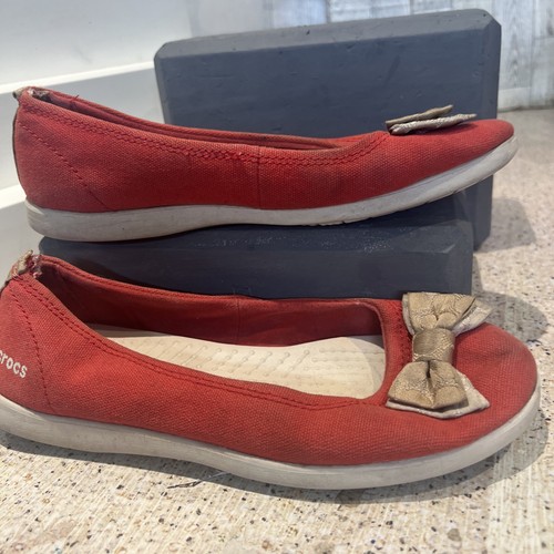 Crocs Red Slip On Shoes Womens 6 Flats - Bild 10 von 13