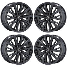 18 Lexus Es350 Black Chrome Wheels Rims Factory Oem Set 74376