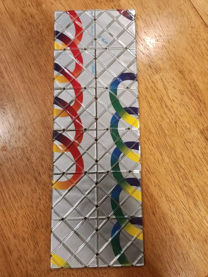 1987 Rubik’s Magic Puzzle Link the Rings Matchbox Silver Brainteaser Rare - Image 2 of 4