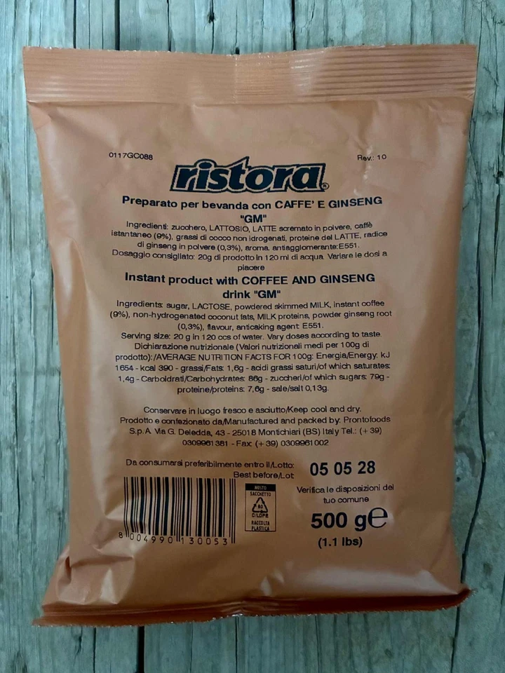 500g Ristora Caffè Preparato Ginseng Solubile Distributori Automatici Bar Casa