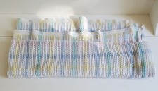 Vintage Baby Blanket Pastel Stripe Knit Retro Nursery Crib Blanket Cotton USA