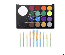 UCANBE Face Paint Kit 10pcs Paint Brush Water Activated Body Paint SFX Makeup