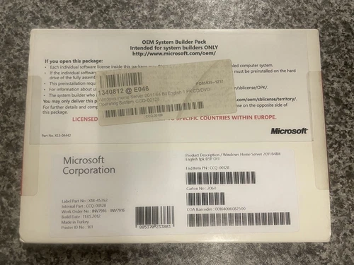 Windows Home Server 2011 64 Bit - Sealed Copy With Media