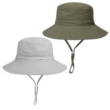 Baby Toddler Sun Hat,Boys Girls Bucket Hat for 2-5T Gray  Army Green -2pcs