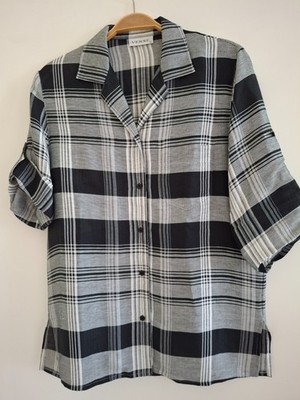 Verse Blusenjacke Gr. 38 schwarz weiß kariert
