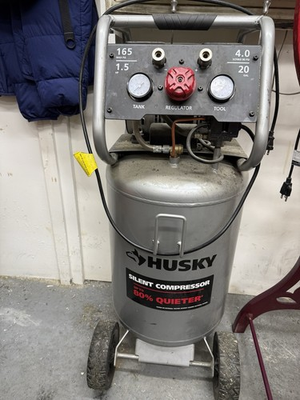 #ad Husky Silent Compressor 20 gal Portable Air Compressor 165 PSI 4.0 SCFM 1.5hp $170.00