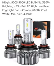 Nilight 9006 LED Headlight Bulbs 350% Brighter HB4 LED Low Beam