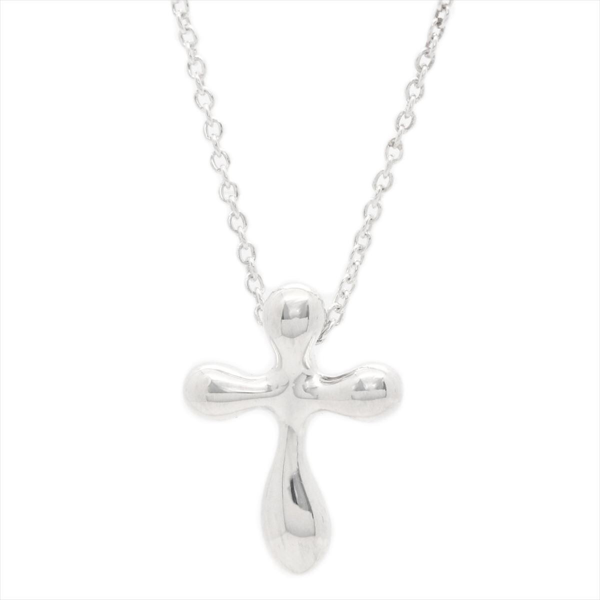 Tiffany&co Cross Pendant Necklace Elsa Peretti Silver Ag925 Mint 