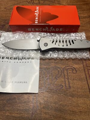 RARE/DISCONTINUED BENCHMADE-MONO CHROME 10300 FRAME LOCK  FOLDING POCKET KNIFE