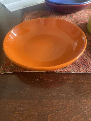 Bauer Pottery Ring Soup Plate Bowl Orange Vintage