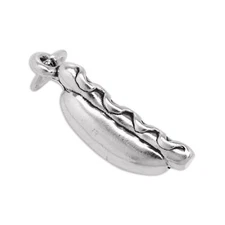 Sterling Silver 3D Hot Dog Charm Fast Food Charms American Snack Foods